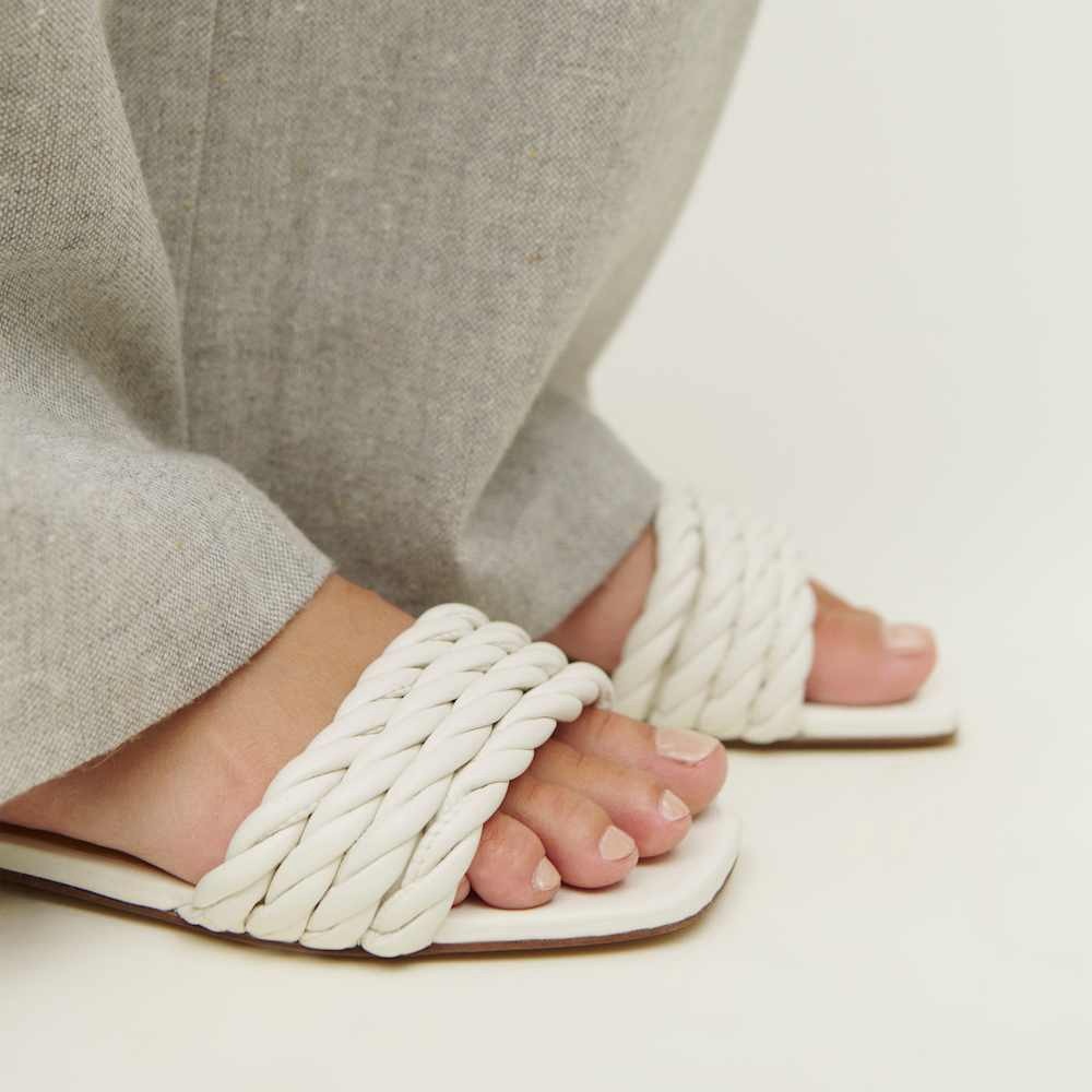 Reformation White Braided Strap Slide Sandals - Picture 7 of 7